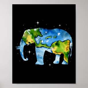 Earth Day Elephant Planet Art Save The Planet Poster