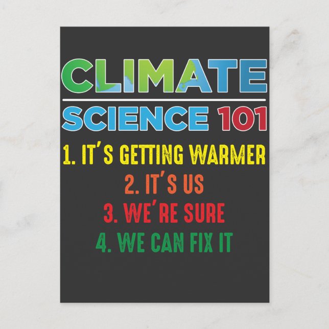 Earth Day Environment Climate Change Scientist Postcard (Front)