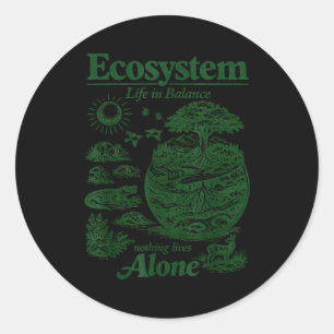 Earth day environment planet ecosystem life in a classic round sticker