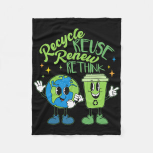 Earth Day Environmental Activism Recycle Reuse Ren Fleece Blanket