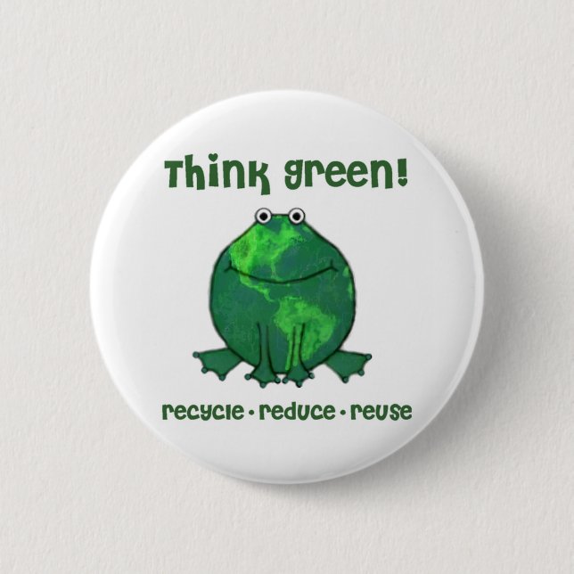Earth Day Environmental Frog 6 Cm Round Badge (Front)