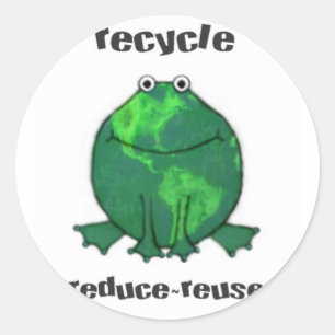 Earth Day Environmental Frog Classic Round Sticker