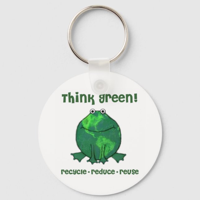 Earth Day Environmental Frog Key Ring (Front)
