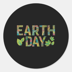 Earth Day Environmental Protection Save Tree &amp; Classic Round Sticker