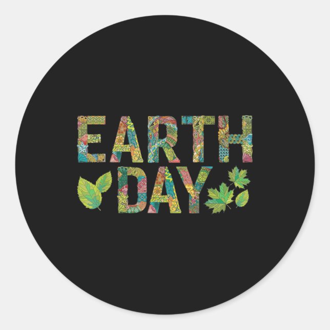 Earth Day Environmental Protection Save Tree &amp; Classic Round Sticker (Front)