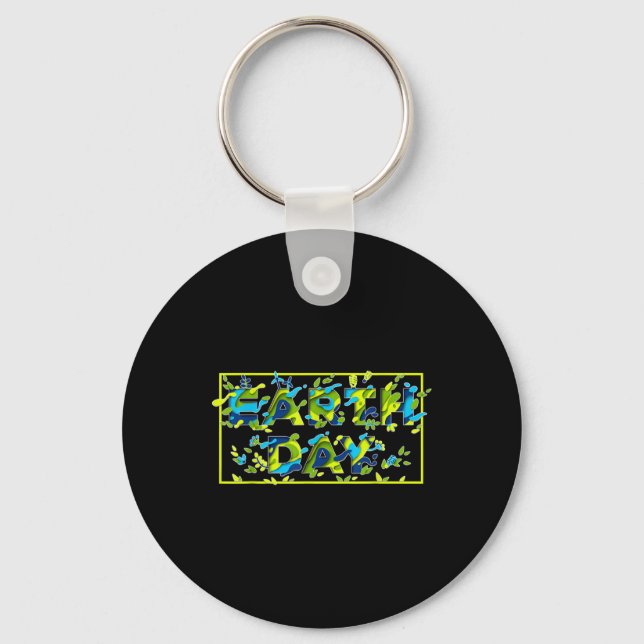 Earth Day Environmental Protection Save Tree &amp; Key Ring (Front)