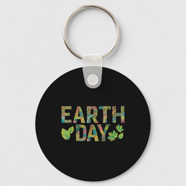 Earth Day Environmental Protection Save Tree &amp; Key Ring (Front)