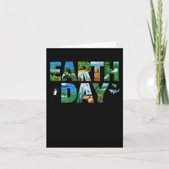Earth Day Environmental Protection Save Tree And A Card (Front)