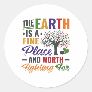 Earth Day Environmental Protection Stop Global War Classic Round Sticker