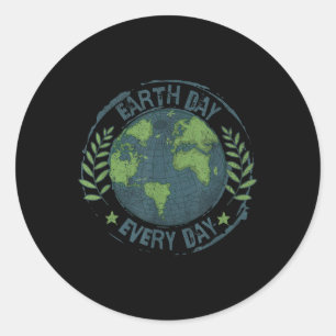 Earth Day Every Day Climate Change Environmental A Classic Round Sticker
