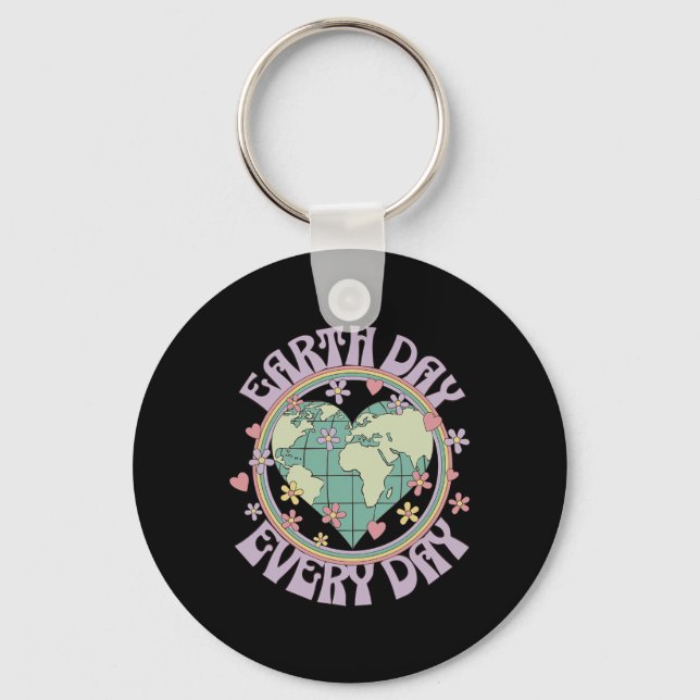 Earth Day Every Day Climate Change Environmental A Key Ring (Front)