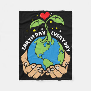 Earth Day Every Day - Climate Strike And Environme Fleece Blanket