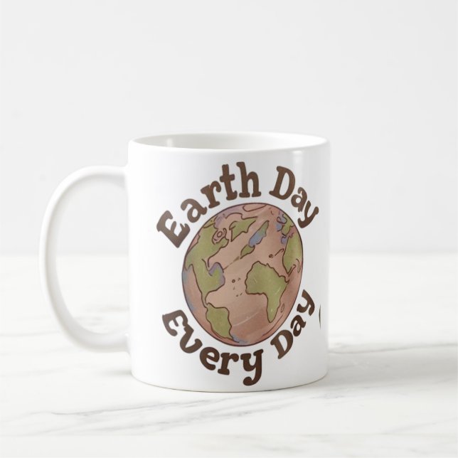 🌍 Earth Day Every Day Coffee Mug (Left)