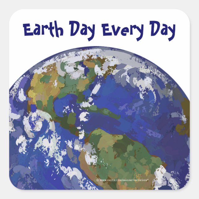 Earth Day Every Day Earth Art Stickers (Front)