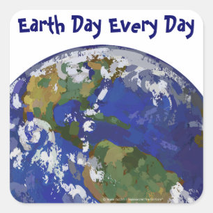 Earth Day Every Day Earth Art Stickers
