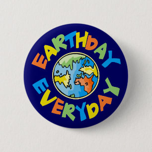Earth Day Every Day Environmental Eco 6 Cm Round Badge