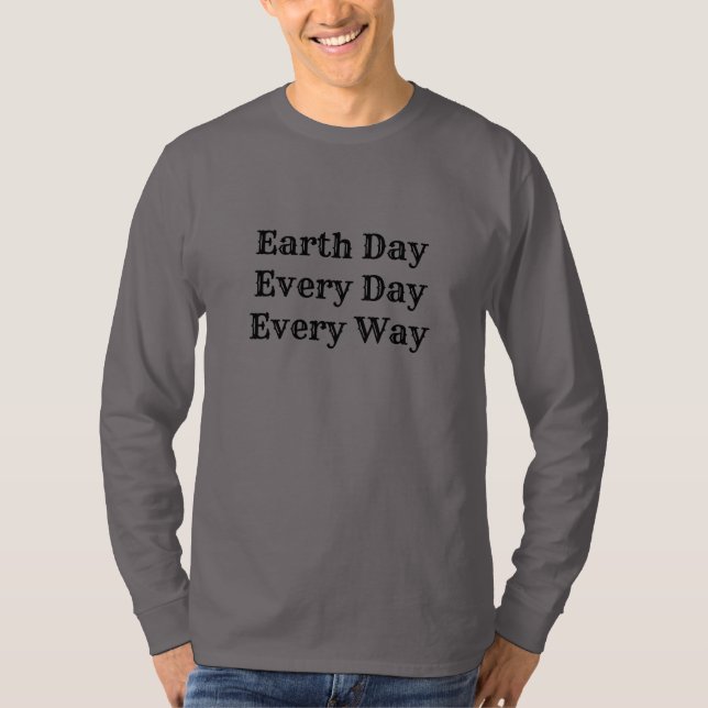 Earth Day Every Day Every Way Men's Basic Long  T-Shirt (Front)