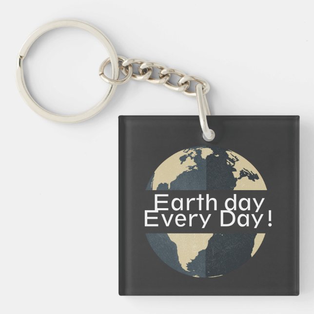 earth day every day, go green, Save Our Planet Key Ring (Front)