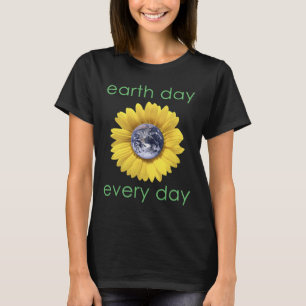Earth Day Every Day - Green Environment Flower T-Shirt