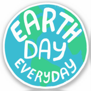 EARTH DAY EVERY DAY Handlettered Planet 