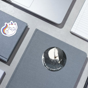 Earth Day Every Day Horned Puffin Photo  Classic Round Sticker