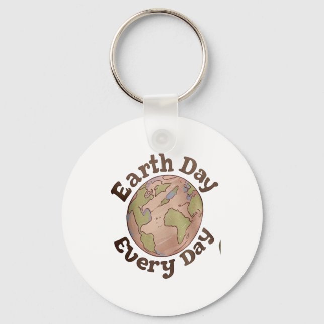 🌍 Earth Day Every Day Key Ring (Front)