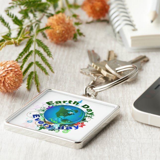 Earth Day Every Day Key Ring (Side)