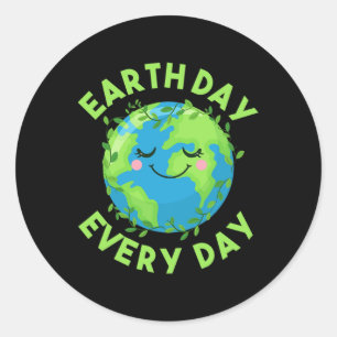 Earth Day Every Day Love The Environment Classic Round Sticker