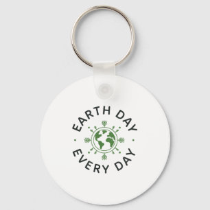 Earth Day Every Day - Minimalist Eco Design Key Ring