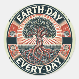 Earth Day Every Day Nature Lovers                  Classic Round Sticker