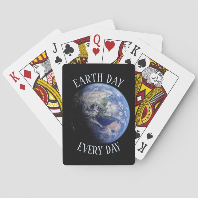 Earth Day Every Day Planet Car Playing Cards (Back)