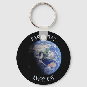 Earth Day Every Day Planet Earth Key Ring