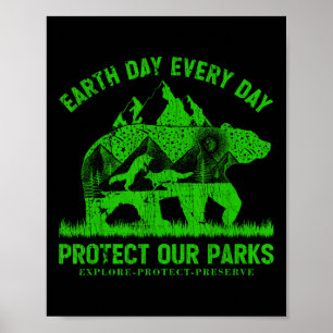 Earth Day Every Day Protect Our Parks Nature Lover Poster