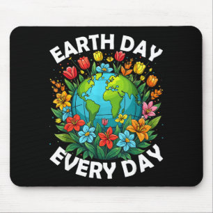 Earth Day Every Day Rainbow Globe Save The Planet Mouse Pad