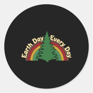 Earth Day Every Day Rainbow Make The Earth Green A Classic Round Sticker
