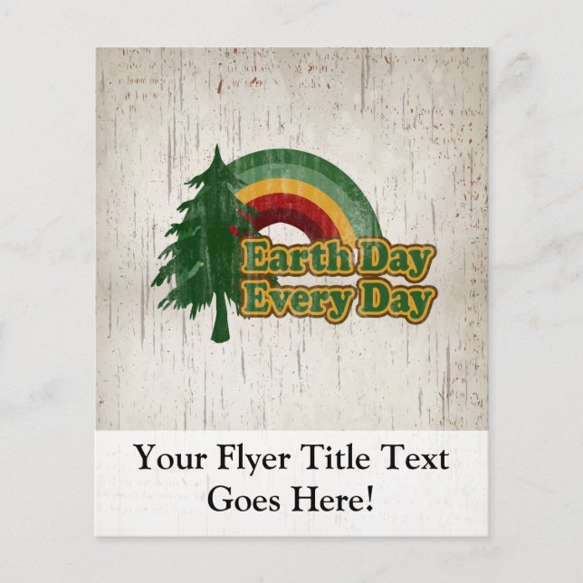 Earth Day Every Day, Retro Rainbow Flyer (Front)