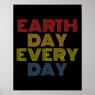 Earth day every day retro vintage  poster
