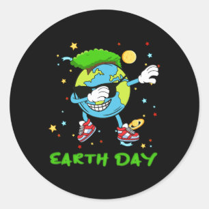 Earth Day Every Day Save Our Planet Earth Dabbing Classic Round Sticker