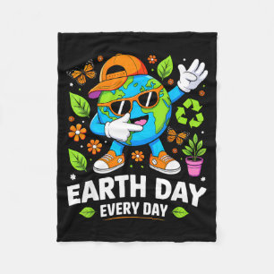 Earth day every day save the planet dabbing eco fleece blanket