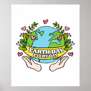 Earth Day Every Day Save The Planet Poster