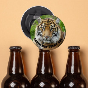 Earth Day Every Day Sumatran Tiger Photo Bottle Opener