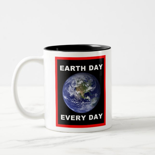 Earth Day Every Day Two-Tone Coffee Mug (Left)