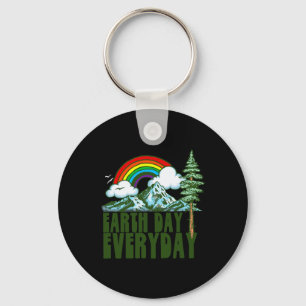 Earth Day Every Day! Vintage Rainbow Nature And Ou Key Ring