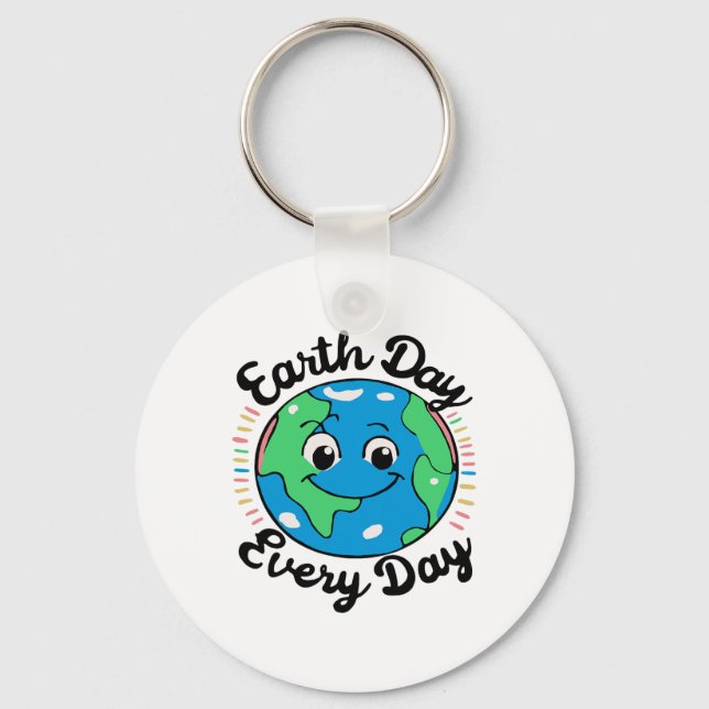 Earth Day Every Environmental Protection  Key Ring (Front)