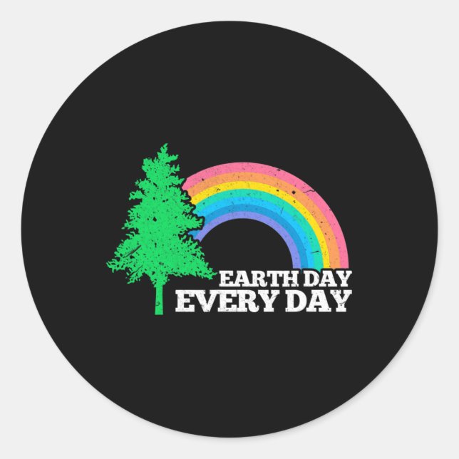 Earth Day Everyday 1  Classic Round Sticker (Front)