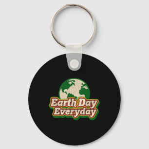 Earth Day Everyday 51th Anniversary Cute Planet Te Key Ring