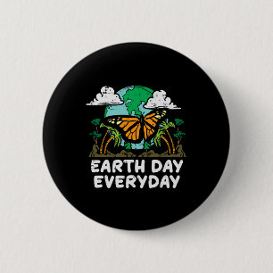 Earth Day Everyday Butterfly Cute Environment Men  6 Cm Round Badge