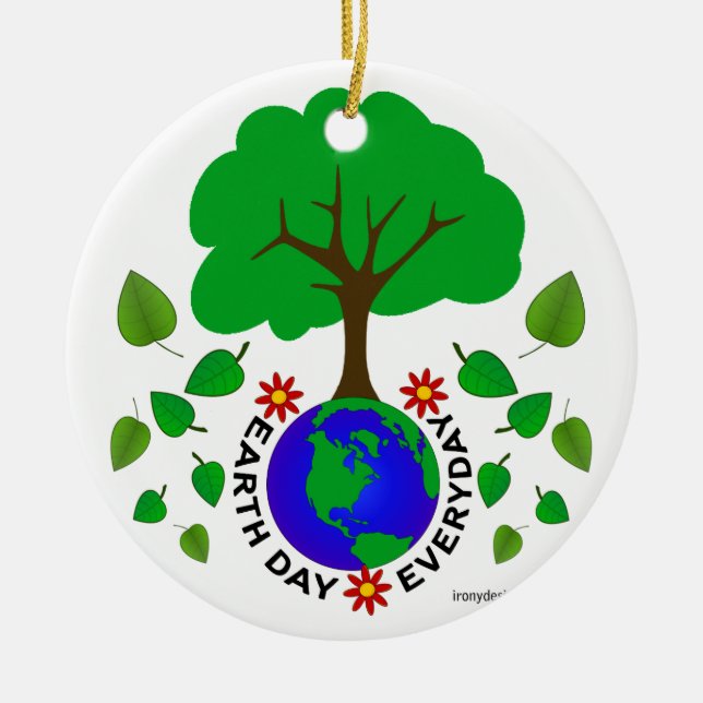 Earth Day Everyday Ceramic Tree Decoration (Front)