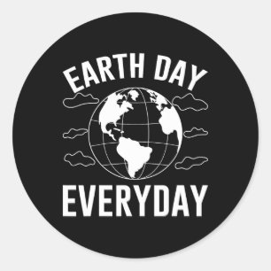 Earth Day Everyday Classic Round Sticker