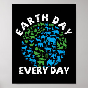 Earth Day Everyday Earth Animal Lovers Poster